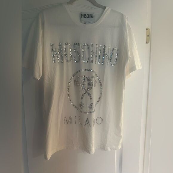MOSCHINO - oversized tee with rhinestones - size XS ✨NWT✨ - Picture 11 of 15